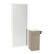 Nova Tower Free Standing Styling Station with Side-Mount Appliance Holder, Solid Surface Countertop, and Silver Full-Length Rectangle Glo Mirror - Kaemark