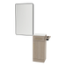 Nova Tower Free Standing Styling Station with Side-Mount Appliance Holder, Solid Surface Countertop, and Black Rectangle Westin Mirror - Kaemark