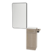 Nova Tower Free Standing Styling Station with Side-Mount Appliance Holder, Solid Surface Countertop, and Black Rectangle Westin Mirror - Kaemark