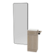 Nova Tower Free Standing Styling Station with Side-Mount Appliance Holder, Solid Surface Countertop, and Black Full-Length Rectangle Westin Mirror - Kaemark