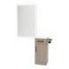Nova Wall Mount Styling Station with Concealed Appliance Holder, Solid Surface Countertop, and Silver Rectangle Glo Mirror - Kaemark