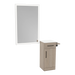Nova Wall Mount Styling Station with Concealed Appliance Holder, Solid Surface Countertop, and Silver Rectangle Glo Mirror - Kaemark