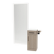 Nova Tower Free Standing Styling Station with Side-Mount Appliance Holder, Solid Surface Countertop, and Silver Full-Length Rectangle Glo Mirror - Kaemark