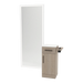 Nova Tower Free Standing Styling Station with Side-Mount Appliance Holder, Solid Surface Countertop, and Silver Full-Length Rectangle Glo Mirror - Kaemark