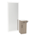 Nova Tower Free Standing Styling Station with Side-Mount Appliance Holder, Solid Surface Countertop, and Silver Full-Length Rectangle Glo Mirror - Kaemark