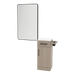 Nova Tower Free Standing Styling Station with Side-Mount Appliance Holder, Solid Surface Countertop, and Black Rectangle Westin Mirror - Kaemark