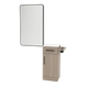 Nova Tower Free Standing Styling Station with Side-Mount Appliance Holder, Solid Surface Countertop, and Black Rectangle Westin Mirror - Kaemark