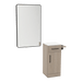 Nova Tower Free Standing Styling Station with Side-Mount Appliance Holder, Solid Surface Countertop, and Black Rectangle Westin Mirror - Kaemark
