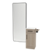 Nova Tower Free Standing Styling Station with Side-Mount Appliance Holder, Solid Surface Countertop, and Black Full-Length Rectangle Westin Mirror - Kaemark