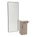 Nova Tower Free Standing Styling Station with Side-Mount Appliance Holder, Solid Surface Countertop, and Black Full-Length Rectangle Westin Mirror - Kaemark