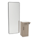 Nova Tower Free Standing Styling Station with Side-Mount Appliance Holder, Solid Surface Countertop, and Black Full-Length Rectangle Westin Mirror - Kaemark