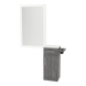 Nova Wall Mount Styling Station with Concealed Appliance Holder, Solid Surface Countertop, and Silver Rectangle Glo Mirror - Kaemark