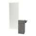 Nova Tower Free Standing Styling Station with Side-Mount Appliance Holder, Solid Surface Countertop, and Silver Full-Length Rectangle Glo Mirror - Kaemark