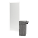 Nova Tower Free Standing Styling Station with Side-Mount Appliance Holder, Solid Surface Countertop, and Silver Full-Length Rectangle Glo Mirror - Kaemark