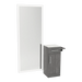 Nova Tower Free Standing Styling Station with Side-Mount Appliance Holder, Solid Surface Countertop, and Silver Full-Length Rectangle Glo Mirror - Kaemark