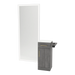 Nova Tower Free Standing Styling Station with Side-Mount Appliance Holder, Solid Surface Countertop, and Silver Full-Length Rectangle Glo Mirror - Kaemark