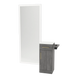 Nova Tower Free Standing Styling Station with Side-Mount Appliance Holder, Solid Surface Countertop, and Silver Full-Length Rectangle Glo Mirror - Kaemark