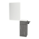 Nova Tower Free Standing Styling Station with Side-Mount Appliance Holder, Solid Surface Countertop, and White Rectangle Illuminate Back Lit Mirror - Kaemark