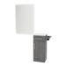 Nova Tower Free Standing Styling Station with Side-Mount Appliance Holder, Solid Surface Countertop, and White Rectangle Illuminate Back Lit Mirror - Kaemark