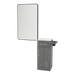 Nova Tower Free Standing Styling Station with Side-Mount Appliance Holder, Solid Surface Countertop, and Black Rectangle Westin Mirror - Kaemark