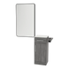 Nova Tower Free Standing Styling Station with Side-Mount Appliance Holder, Solid Surface Countertop, and Black Rectangle Westin Mirror - Kaemark
