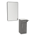Nova Tower Free Standing Styling Station with Side-Mount Appliance Holder, Solid Surface Countertop, and Black Rectangle Westin Mirror - Kaemark