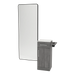 Nova Tower Free Standing Styling Station with Side-Mount Appliance Holder, Solid Surface Countertop, and Black Full-Length Rectangle Westin Mirror - Kaemark