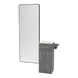 Nova Tower Free Standing Styling Station with Side-Mount Appliance Holder, Solid Surface Countertop, and Black Full-Length Rectangle Westin Mirror - Kaemark