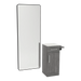 Nova Tower Free Standing Styling Station with Side-Mount Appliance Holder, Solid Surface Countertop, and Black Full-Length Rectangle Westin Mirror - Kaemark
