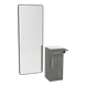 Nova Tower Free Standing Styling Station with Side-Mount Appliance Holder, Solid Surface Countertop, and Black Full-Length Rectangle Westin Mirror - Kaemark