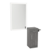 Nova Tower Free Standing Styling Station with Side-Mount Appliance Holder and Silver Rectangle Glo Mirror - Kaemark