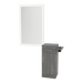 Nova Tower Free Standing Styling Station with Side-Mount Appliance Holder and Silver Rectangle Glo Mirror - Kaemark