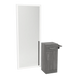 Nova Tower Free Standing Styling Station with Side-Mount Appliance Holder and Silver Full-Length Rectangle Glo Mirror - Kaemark