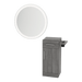 Nova Tower Free Standing Styling Station with Side-Mount Appliance Holder and Silver Round Glo Mirror - Kaemark