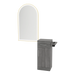 Nova Tower Free Standing Styling Station with Side-Mount Appliance Holder and Gold Arch Paloma Mirror - Kaemark