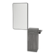 Nova Tower Free Standing Styling Station with Side-Mount Appliance Holder and Black Rectangle Westin Mirror - Kaemark