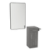 Nova Tower Free Standing Styling Station with Side-Mount Appliance Holder and Black Rectangle Westin Mirror - Kaemark