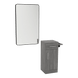 Nova Tower Free Standing Styling Station with Side-Mount Appliance Holder and Black Rectangle Westin Mirror - Kaemark