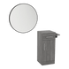 Nova Tower Free Standing Styling Station with Side-Mount Appliance Holder and Black Round Westin Mirror - Kaemark