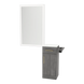 Nova Wall Mount Styling Station with Concealed Appliance Holder, Solid Surface Countertop, and Silver Rectangle Glo Mirror - Kaemark