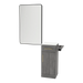 Nova Tower Free Standing Styling Station with Side-Mount Appliance Holder, Solid Surface Countertop, and Black Rectangle Westin Mirror - Kaemark