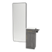 Nova Tower Free Standing Styling Station with Side-Mount Appliance Holder, Solid Surface Countertop, and Black Full-Length Rectangle Westin Mirror - Kaemark