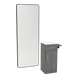Nova Tower Free Standing Styling Station with Side-Mount Appliance Holder, Solid Surface Countertop, and Black Full-Length Rectangle Westin Mirror - Kaemark
