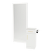 Nova Tower Free Standing Styling Station with Side-Mount Appliance Holder, Solid Surface Countertop, and Silver Full-Length Rectangle Glo Mirror - Kaemark