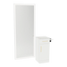 Nova Tower Free Standing Styling Station with Side-Mount Appliance Holder, Solid Surface Countertop, and Silver Full-Length Rectangle Glo Mirror - Kaemark
