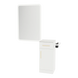 Nova Tower Free Standing Styling Station with Side-Mount Appliance Holder, Solid Surface Countertop, and White Rectangle Illuminate Back Lit Mirror - Kaemark