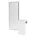 Nova Tower Free Standing Styling Station with Side-Mount Appliance Holder, Solid Surface Countertop, and Black Full-Length Rectangle Westin Mirror - Kaemark