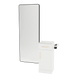 Nova Tower Free Standing Styling Station with Side-Mount Appliance Holder, Solid Surface Countertop, and Black Full-Length Rectangle Westin Mirror - Kaemark