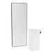 Nova Tower Free Standing Styling Station with Side-Mount Appliance Holder, Solid Surface Countertop, and Black Full-Length Rectangle Westin Mirror - Kaemark