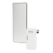 Nova Tower Free Standing Styling Station with Side-Mount Appliance Holder, Solid Surface Countertop, and Black Full-Length Rectangle Westin Mirror - Kaemark